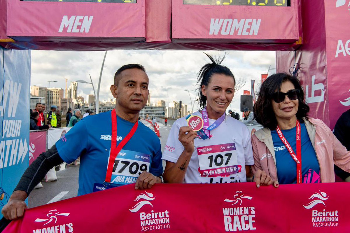 UNIFIL_'s tweet photo. This morning, despite the rainy weather, over 200 UNIFIL peacekeepers ran alongside thousands of Lebanese and international participants in the 9th edition of the #BeirutMarathon Women's Race, advocating for gender parity and women's empowerment. #DrawYourPath https://t.co/0VYOChrEKT