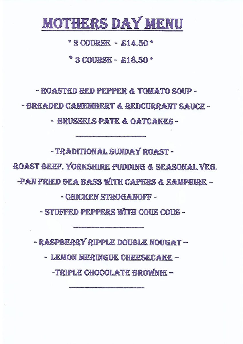 Now being served at Cochrane Castle Golf Club

For last minute availability call Allyson on 01505 320146