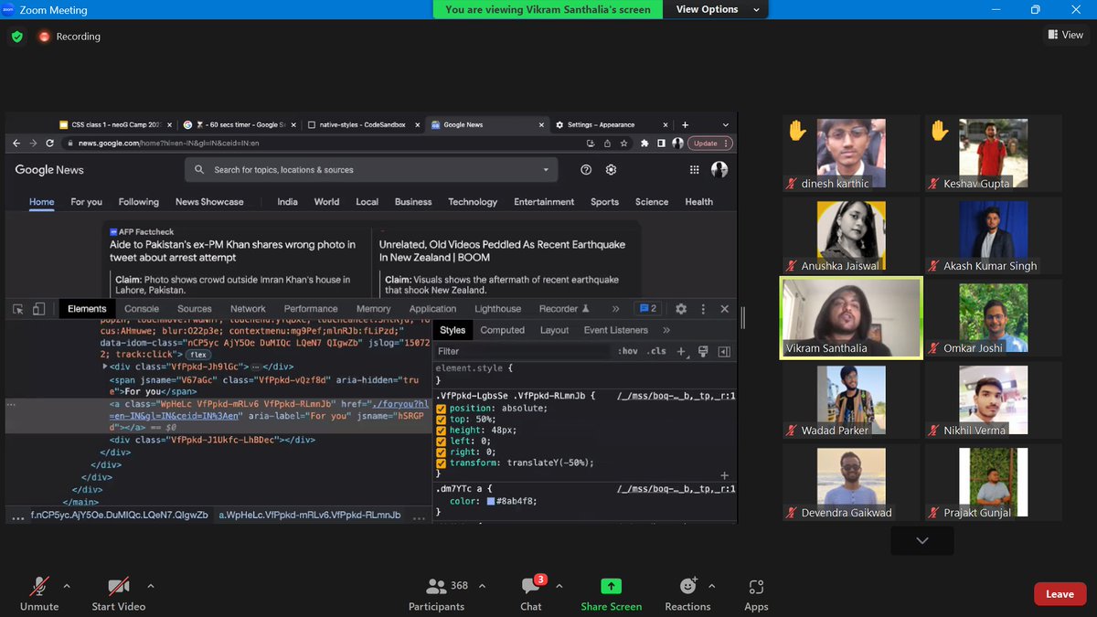 Had a blast attending 1st CSS Lecture by <a href="/VikramSanthalia/">Vikram Santhalia</a> Guru Ji, Tussi Great Ho🙏🫡Finally, I can make people take my 'inclination toward CSS' seriously. " #CSS should be considered as a programming language" So, grateful to <a href="/neogcamp/">neog.camp</a> that I got a chance to learn from the Best.