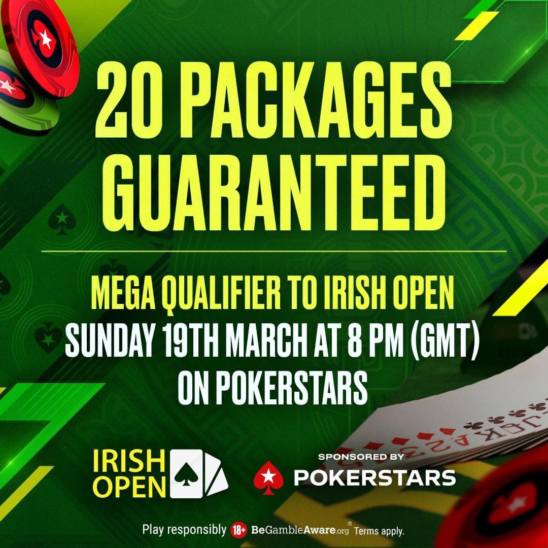 ballymorechris's tweet image. Irish open Mega Sat tonight. ☘️
#irishPoker 
#pokerstars