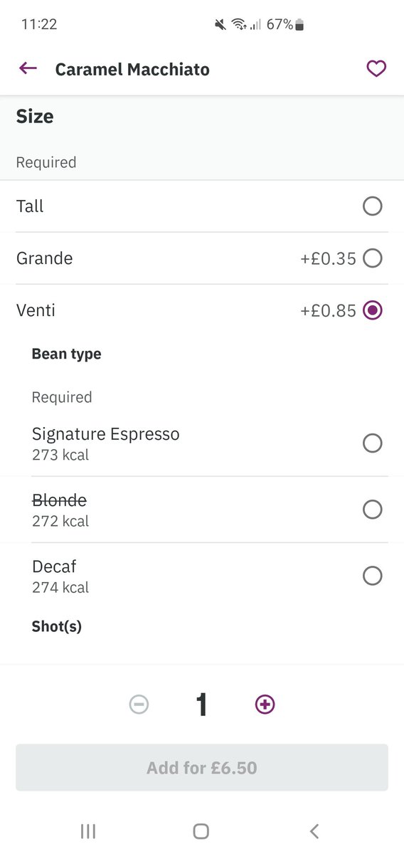 Ceska_Already's tweet photo. Help me out here @StarbucksUK why are there blonde beans available for other drinks but not a macchiato? 😭🙈🤣 (p.s. this is 2 days in a row so am I being dumb or is something up here? 🤣) https://t.co/tvF0o5kasR