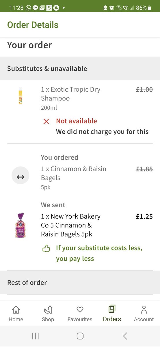 Its_Cheryl_9's tweet photo. Hey @asda... when someone orders a certain amount of produce its because they NEED it. To reduce it by a third and not even list it in the changes is ridiculous. Don't try to tell me you only had this one portion of chicken breasts in your entire shop. https://t.co/30LIu54rJN