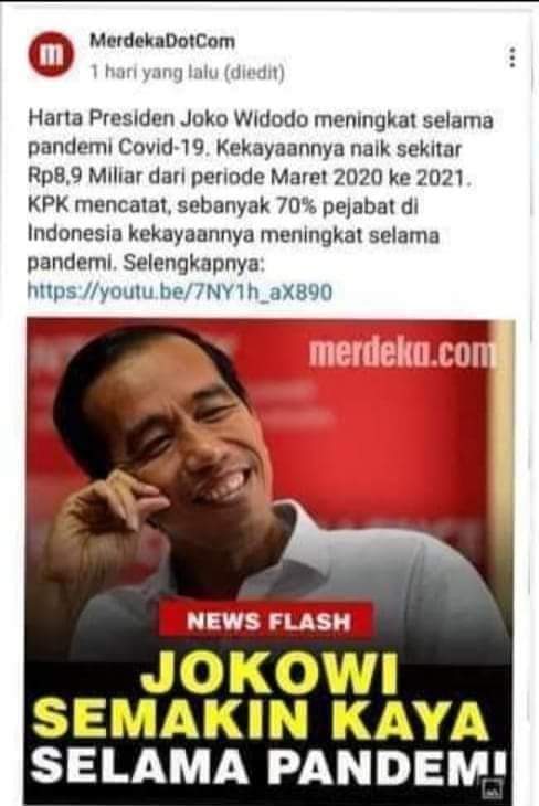 StopPlandemit's tweet photo. Jutaan orang kena PHK,pengusaha gulung tikar,rumah tangga bubar krn faktor ekonomi,rakyat dikurung   dihukum apabila melanggar prokes sementara itu harta para pejabat naik drastis adil gak??pandemi terjahat dlm sejarah. https://t.co/g9yrF1rLCr