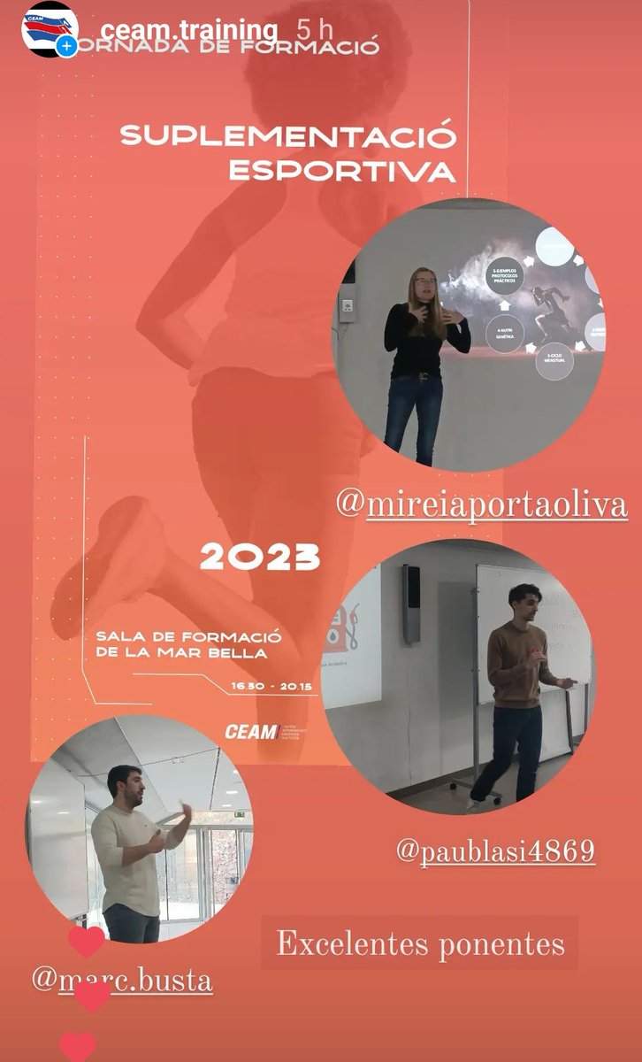 Sevicoach's tweet photo. Excelentes ponentes y presentaciones.
Suplementación deportiva @ceam_atletismo y @Atletisme_FCA 
@MireiaPorta @MarcdeBustaman1 @PauBlasi_4972 
En @elconsell y #Marbella https://t.co/9F3J17JDHZ