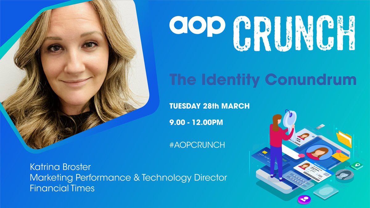 Join me at AOP CRUNCH on March 28th between 9-12pm at The Hoxton as we discuss identity solutions that are privacy-compliant, effective, and allow publishers to rebuild the lost trust with their audiences.Register here: lnkd.in/eS2sm9Ch  #DataPrivacy @ukaop