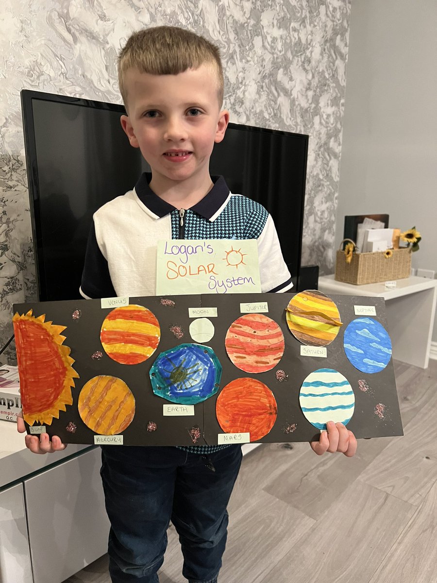 Logan was desperate to show off his solar system project he has been working on with you Miss McLean! @WestquarterP1Q