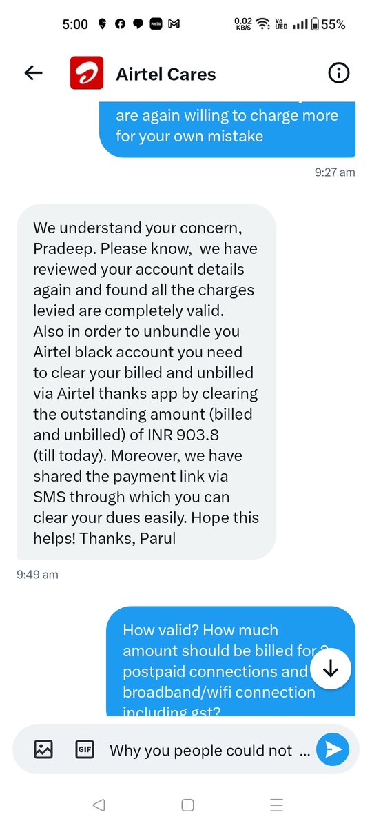 ranapradeep26's tweet photo. @Airtel_Presence @sunilmittal @VittalGopal @nch1915 look Airtel took more than week time to understand this comman thing. In same way, they are continuously harassing many innocent people like me, for mistakes committed by Airtel itself. And don't want to realize/accept those mistakes. https://t.co/zeDPOKbu5z