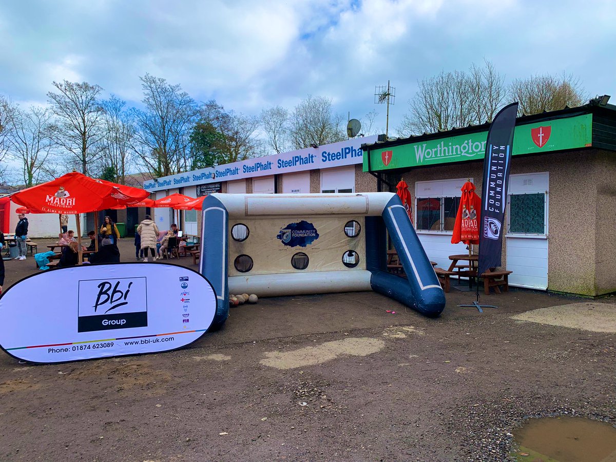 CRugbyCommunity's tweet photo. We’re here at @PontypriddR Mini & Junior Festival today. Come and see us and have a go at our passing cage! 🏉 https://t.co/bEAHkp6Ndt