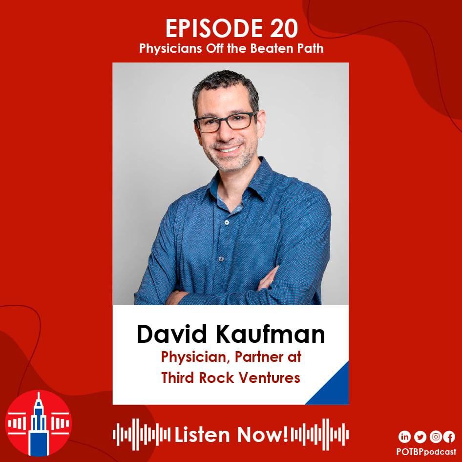 Physicians Off the Beaten Path Podcast (@potbppodcast) on Twitter photo Congratulations to our previous guest, Dr. David Kaufman (partner at <a href="/ThirdRockV/">Third Rock Ventures</a>), for being appointed to the board of directors at @AbataTx.
Catch our talk with David via: bit.ly/3JwNyCA.
Hosted by: <a href="/Alexey_Youssef/">Alex Youssef</a> & @ShahdabulF
#potbp #business #investment #medicine Congratulations to our previous guest, Dr. David Kaufman (partner at <a href="/ThirdRockV/">Third Rock Ventures</a>), for being appointed to the board of directors at @AbataTx.
Catch our talk with David via: bit.ly/3JwNyCA.
Hosted by: <a href="/Alexey_Youssef/">Alex Youssef</a> & @ShahdabulF
#potbp #business #investment #medicine