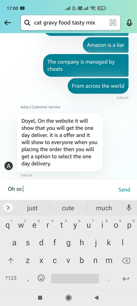 DB1986_gal's tweet photo. @amazonIN what an incredible way to scam users. One day delivery is all w lie???@amazon https://t.co/Hph5t4pro9