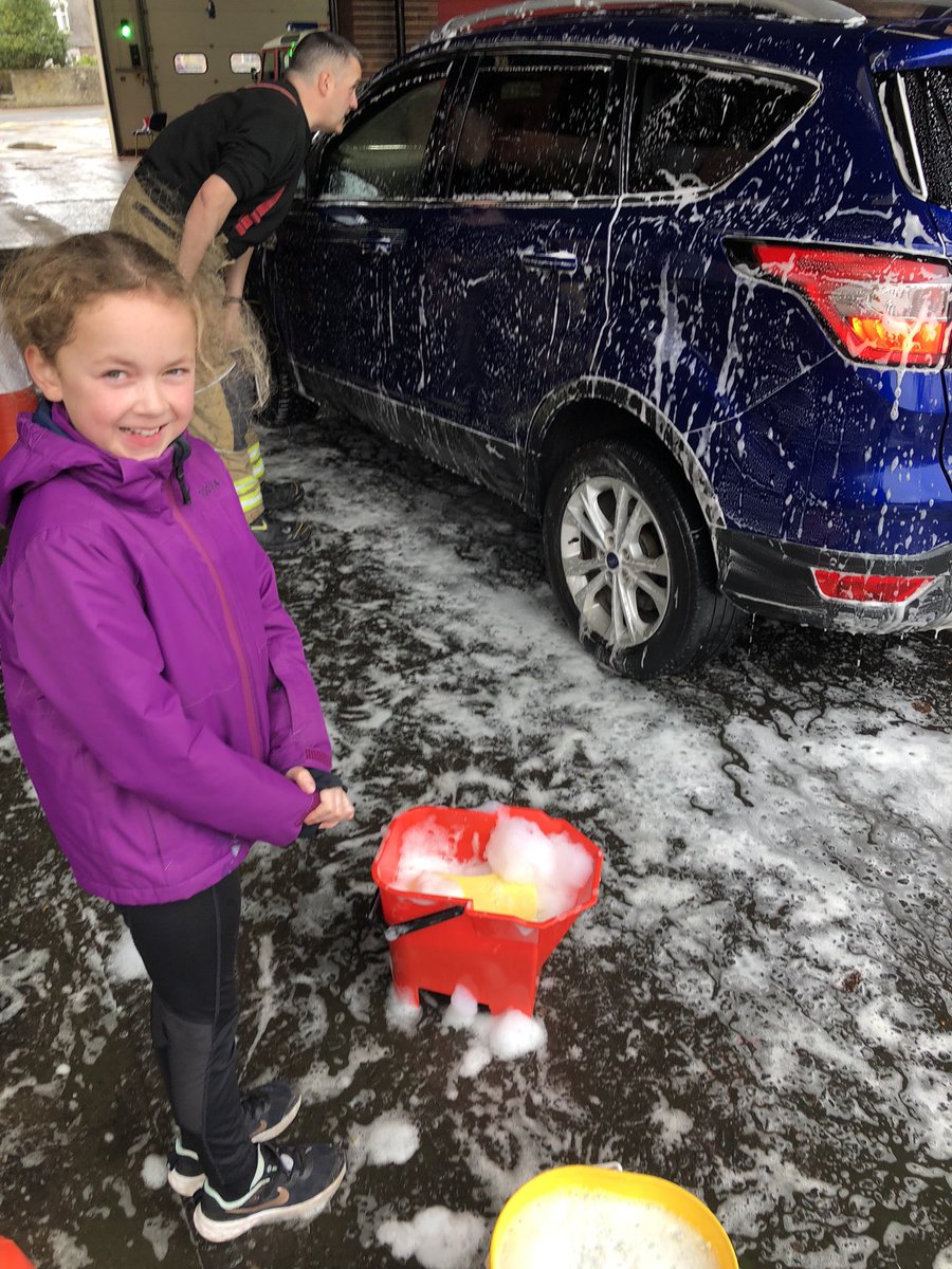 Helping out at the <a href="/firefighters999/">Fire Fighters Charity</a> car wash this morning at Lanark Community Fire Station. Still open until 2pm <a href="/SFRS_Lan/">SFRS Lanarkshire</a>