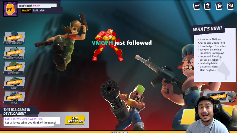 excelsorph's tweet photo. Just testing out the @PlayMightyHero game here at twitch!
See you guys as we record for #Web3Lookout

#MightyActionHeroes #RPDCREATOR https://t.co/HPW0EGTIRs