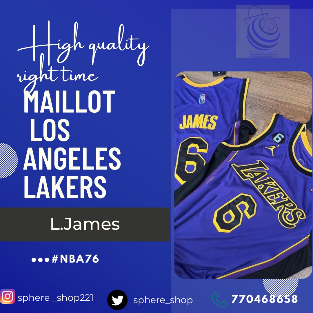 sphere_shop's tweet photo. Bonjour et Bon repos dominical 
Maillot Lebron James Lakers #NBA76  
Saison 2022/2023  
Disponible https://t.co/pOsEtDGxGY