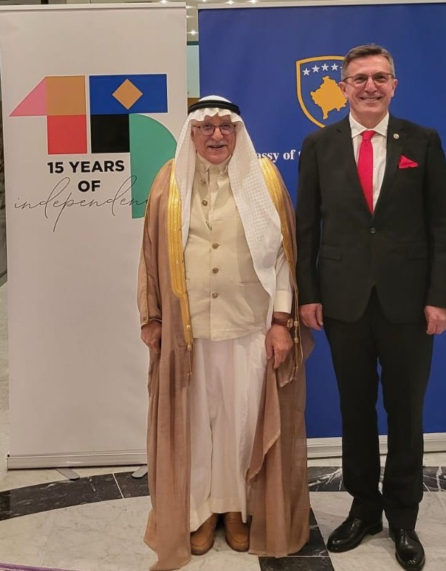 LulzimMjeku's tweet photo. National day reception #Kosova15
Pleasure to receive former Deputy Minister of #KSA MFA, ambassador ret. Alaudeen Alaskary. https://t.co/q9EkYGqfiD