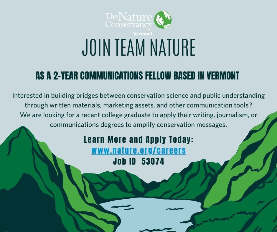 We are hiring our next Communication Fellow! Apply at nature.org/careers Job ID: 53074