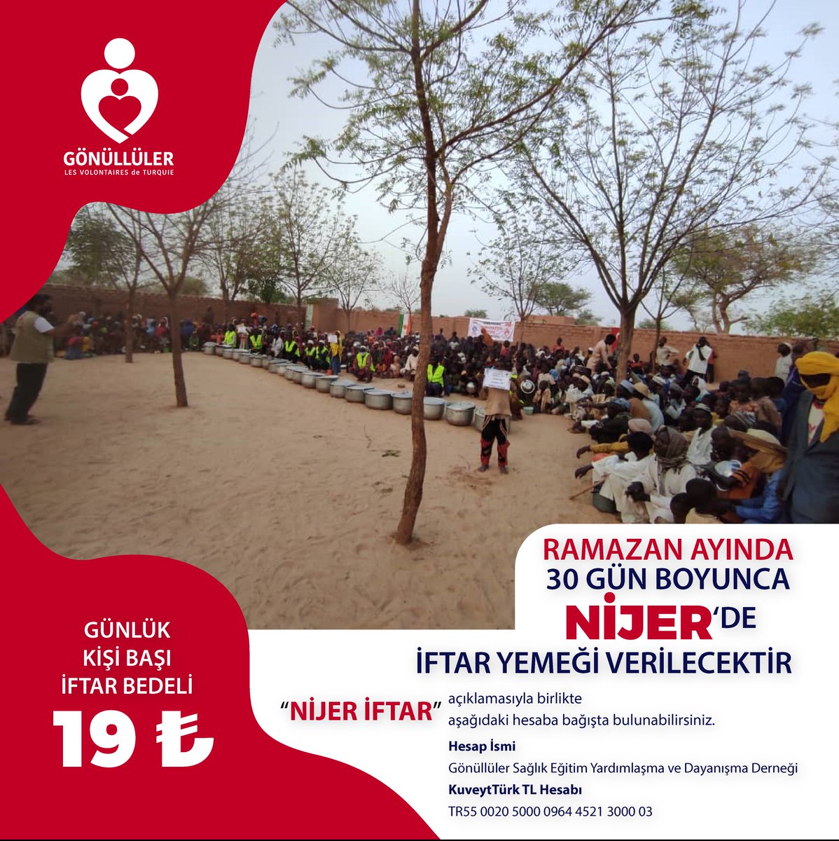 Gonullulerr's tweet photo. Ramazan ayında Nijer'deki kardeşlerimizi iftar sofrasında yalnız bırakmıyoruz. Her gün köylerde verilecek iftar yemeklerine siz de destek olabilirsiniz. 

#Gönüllüler Derneği
#ramazan #iftar #Türkiye #Nijer #yardım https://t.co/IavuJOCxIF