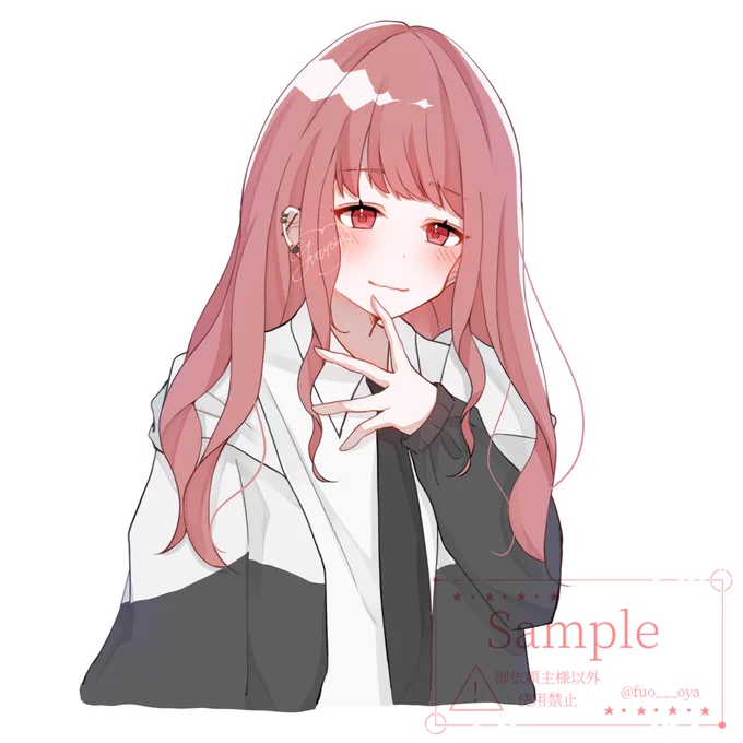 ペア画(簡易イラスト2枚)のご依頼でした!可愛いお二人をお描きできて楽しかったです#有償依頼 