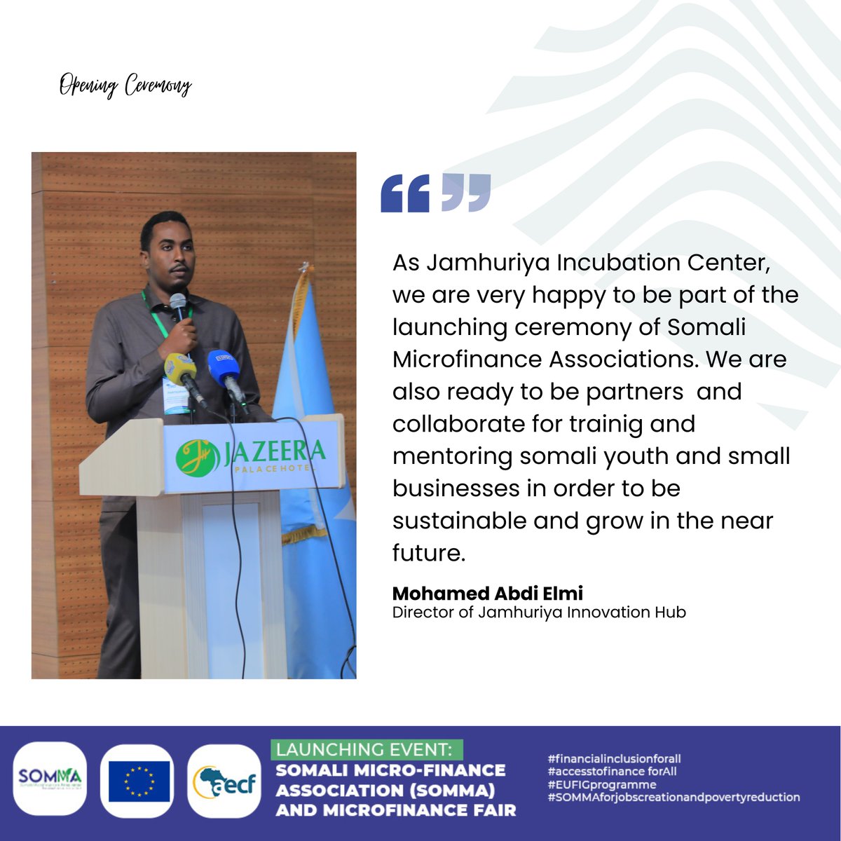 SomaliMFiAssoc's tweet photo. #Financialinclusionforall
#AccesstofinanceforAll
#SOMMAforjobscreationandpovertyreduction
#EUFIGprogramme https://t.co/QP3rtLal7T