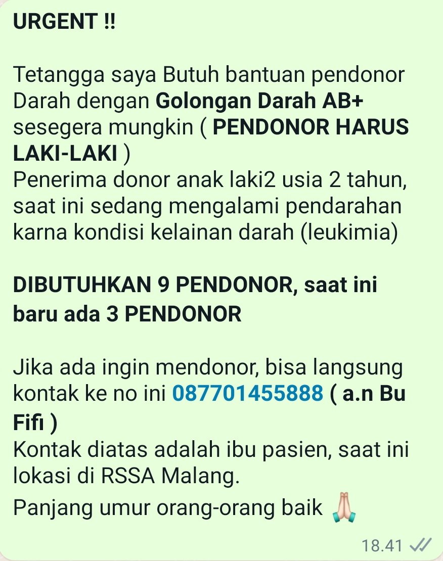 dhanijuliantono's tweet photo. Mohon bantuannya untuk disebarluaskan ya orang-orang baik @infomalang @yusufgunawan @pakantono @rodrigosantono @cak_sugenk https://t.co/n0HvsICzDf