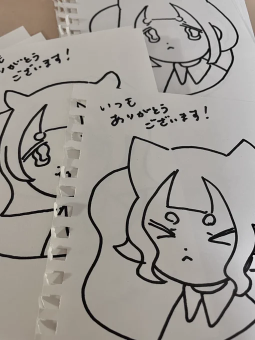 今回のBOOTHはかなりお待たせしてしまったので一緒に封入するらくがきちゃんたち

発送の連絡が届くまでしばしお待ちください... 