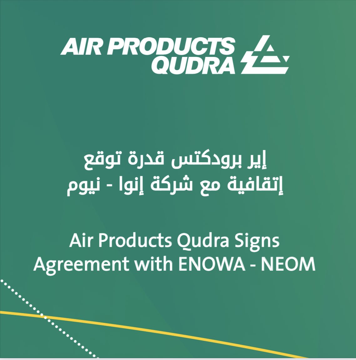 apqudra's tweet photo. Air Products Qudra announced it has signed an agreement with @ENOWA_NEOM to build, own and operate #NEOM's first #hydrogen station. The initiative will help to #decarbonize heavy modes of transport in @NEOM, covering buses and heavy-duty trucks. 

https://t.co/KiqPUp8zEV https://t.co/MMbSCS2Fa8