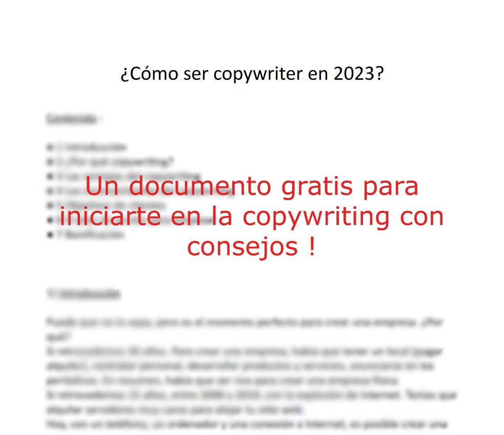 He creado un documento gratis para iniciarte en la copywriting con consejos.

Podría venderlo, pero te lo doy gratis. 

Retweet y comenta "Copywriting" para que te lo pueda enviar.

(Tienes que seguirme para que te lo envíe📩)