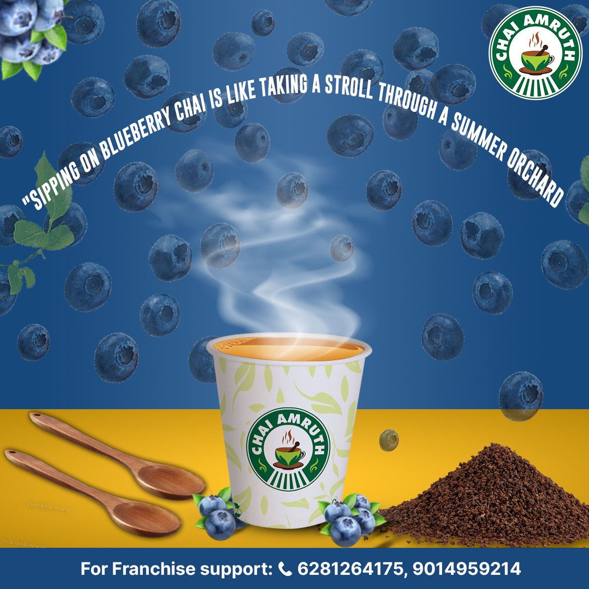 chaiamruth's tweet image. The vitamin C present in blueberry chai can help boost your immune system.
For more details:
Visit Chai Amruth today!
Contact For Franchise:6281264175,9014959214
Visit Us:chaiamruth.com
#teaholic #teaaddicts #teacommunity #tealovers #ChaiAmruth #HyderabadChai #franchise