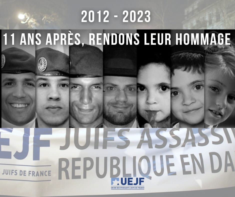 uejf's tweet photo. N'oublions jamais.

Myriam Monsonego 8 ans
Arié Sandler 6 ans
Gabriel Sandler 3 ans
Jonathan Sandler
Imad Ibn Ziaten
Mohamed Legouad 
Abel Chennouf

Militaires, élèves, professeurs, victimes du terrorisme de la haine antisémite et islamiste.
11 ans plus tard, rendons-leur hommage https://t.co/vpaoHWr5ld