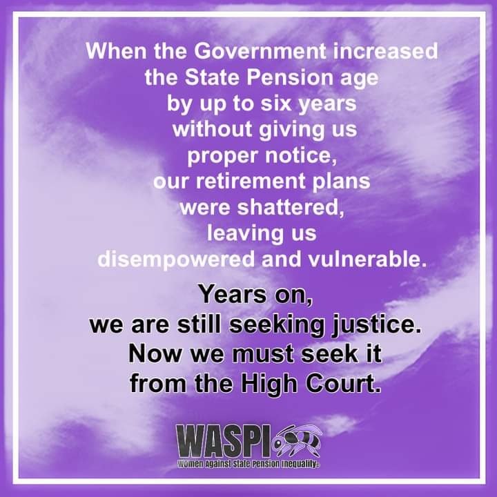 shelaghas's tweet photo. @BeckettUnite Please retweet in solidarity with all the 1950s-born #WASPI women, still here fighting for #StatePension justice &amp; now going to court. Every single donation to our @CrowdJustice appeal will help. @WASPI_Campaign #notgoingaway #notgivingup
https://t.co/Pwr5N5uPEZ https://t.co/KZUxED04ps