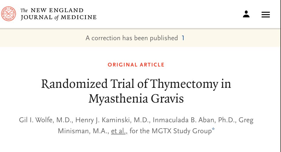 Q59: Is thymectomy beneficial for myasthenia gravis if the thymus gland is normal?

A: “Thymectomy improved clinical outcomes over a 3-year period in patients with non-thymomatous myasthenia gravis” bit.ly/2H7hF2k

Citing checklist: bit.ly/3Ybzc0K