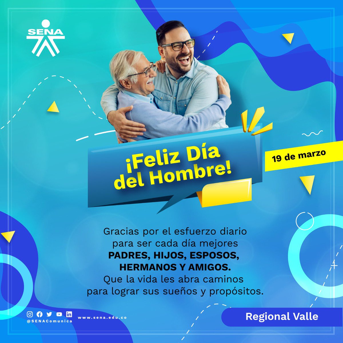 fjmurielandrade's tweet photo. Feliz #DíaDelHombre a todos los vallecaucanos que trabajamos de corazón por mejorar la calidad de vida y el futuro de nuestra región. A los padres, abuelos, hermanos, hijos, esposos y amigos, un reconocimiento en nuestro día. https://t.co/zMJDlrMVBD