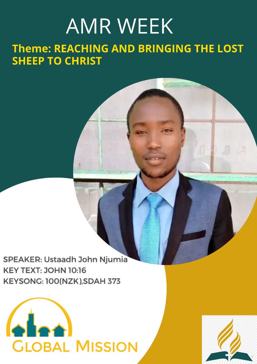 Assalamualaikum Warahmatullahi Wabarakatuh (  اَلسَلامُ عَلَيْكُم وَرَحْمَةُ اَللهِ وَبَرَكاتُهُ)The Adventist Muslim Relations (AMR) week kicks on today,it's the week you don't want to miss,,full package teachings from Ustaadh mwenyewe . Let us come for the teachings.