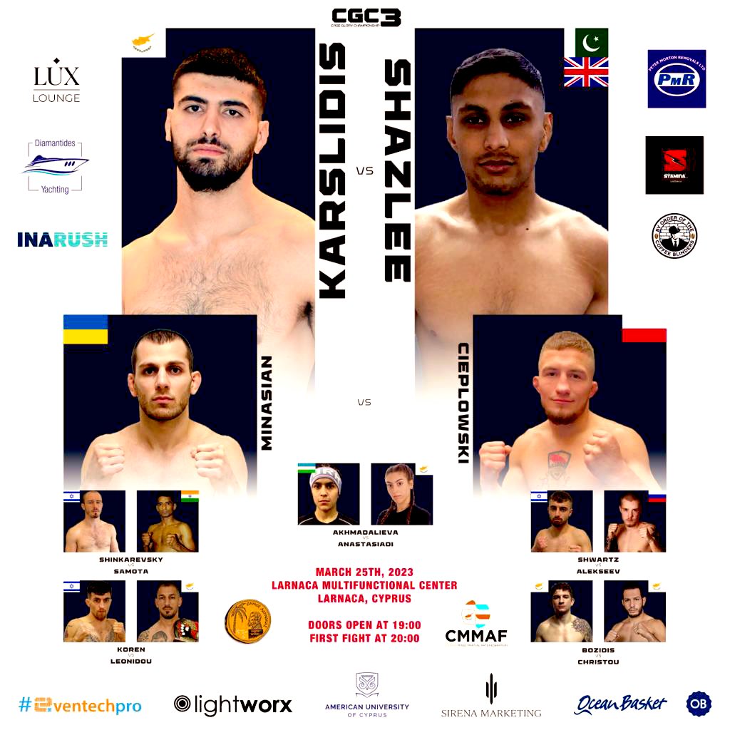 cageglory's tweet photo. @FiteTV #ppv live on 
CGC3 
25th of March 2023 
19:30 EET 
Live from #cyprus https://t.co/nvJDYcpMpv