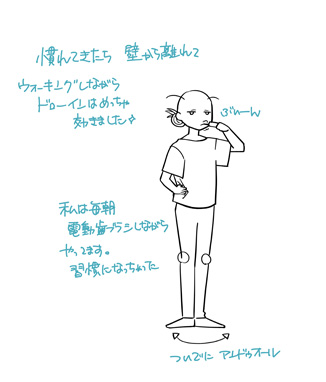 やり方は、ホントにこの①～④だけ。
一日に、1～3分でお腹をギュッと締める感覚が分かるようになると、壁から離れてもできるようになります。 