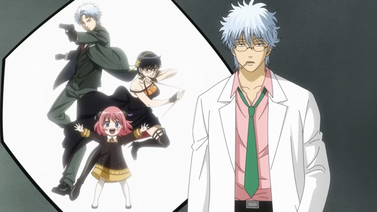 銀八先生アニメ化の告知でSPY×FAMILYや呪術廻戦の格好をしてる万事屋