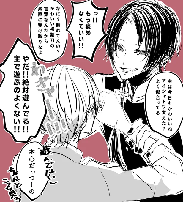 ちょっと意地悪な加州清光がいる清さに
かわいいって思ってるのは本当だし冗談だと思われたくはない 