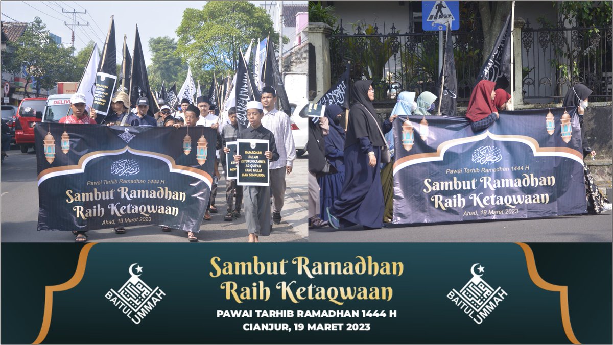 mbutvofficial's tweet photo. GENDA TARHIB RAMADHAN 1444 HIJRIYAH: MENYAMBUT RAMADHAN RAIH KETAKWAAN

Alhamdulillah hari ini di Cianjur pada hari Ahad tanggal 19 Maret 2023 tim "Majelis Baitul Ummah" mengadakan agenda Pawai Tarhib Ramadhan dengan tema "Menyambut Ramadhan Raih Ketakwaan." https://t.co/nevTL1ppR8