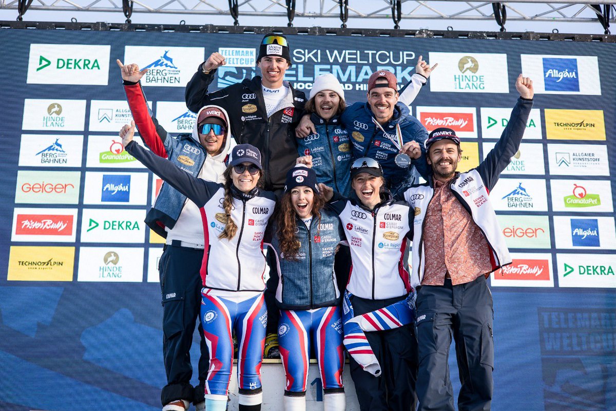 FedFranceSki's tweet photo. Hier, le telemark français brillait encore avec la victoire 🥇d'Argeline Tan Bouquet chez les dames!
Côté gars, 🥈e place d'Elie Nabot et 🥉e de Théo Sillon sur la sprint parallèle!
Enorme 😍💪🏼
📸 : FIS
#formaderm #uyn #vola #sacp #nst
#mbimmo #meglio https://t.co/lp7uCTDhB3