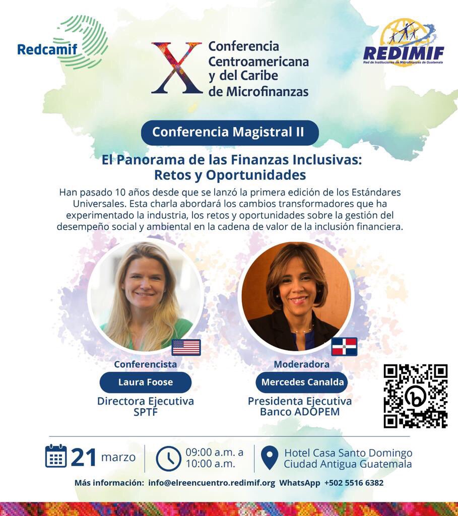 CeriseSptf's tweet photo. Cerise+SPTF is looking forward to this week’s X Central American &amp; Carribean Conference of #Microfinance for great discussions about #ClientProtection, #InclusiveFinance, our #UniversalStandards for Social &amp; Environmental Performance Management &amp; much more. 
#FinancialInclusion https://t.co/iTPs6gqPyc