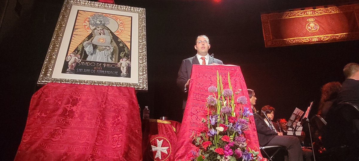 sjaznalfarache's tweet photo. La @HdadSJBautista celebra su Pregón de Sábado de Pasión que corre a cargo del sanjuanero @Paquitomr que como él mismo dice es "el pregón de mi vida". Lo ha presentado el pregonero de 2022 @CharlieRomero90 https://t.co/1IXJzinuRy