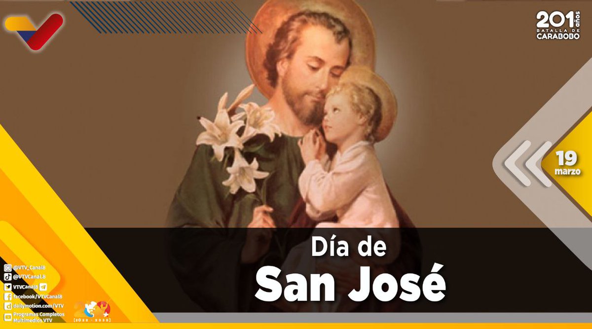 #EFEMÉRIDE🗓️| Cada #19Mar la Iglesia Católica venera a San José, considerado el patrón de la Iglesia Universal, patrón de los carpinteros, ingenieros y trabajadores en general. En Venezuela es homenajeado en las fiestas de Elorza, estado Apure.
 
#ManoDuraContraLosCorruptos