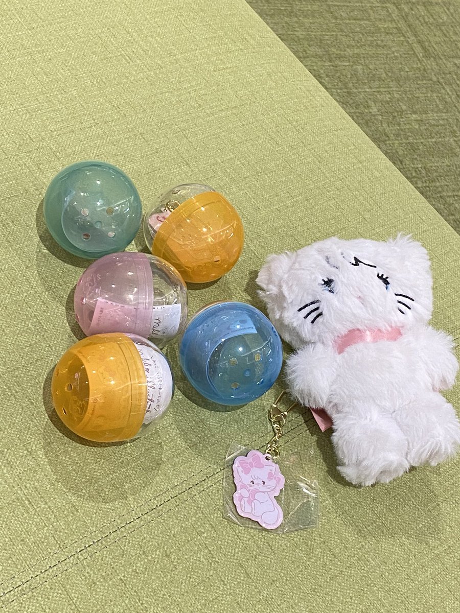 mami0804_vm's tweet image. ムースとガチャガチャ回してきました！
1番狙ってたリボンのムースGET出来て嬉しかった🎀🐱🤍
@hphpmikko