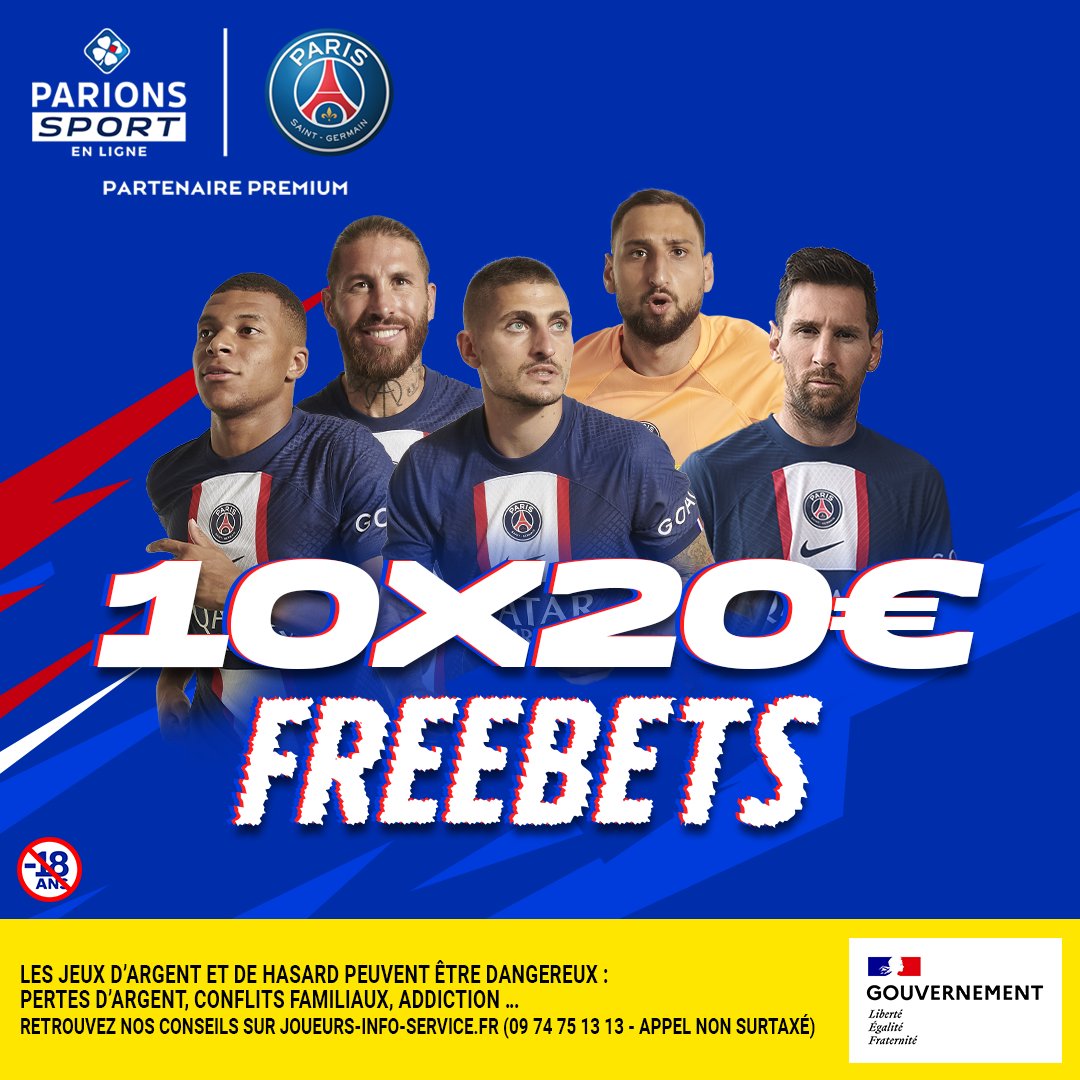 ParionsSport's tweet photo. 🔵🔴 10x20€ de freebets à gagner pour ce jour de match entre le Paris Saint-Germain et Rennes !  

On régale si tu trouves le 1er buteur parisien en commentaire 💥

Pour jouer :
1️⃣ RT+Follow
2️⃣ Donne le 1er buteur parisien + #PSGxParionsSport

⏰ TAS lundi https://t.co/irL7Ty2MWS
