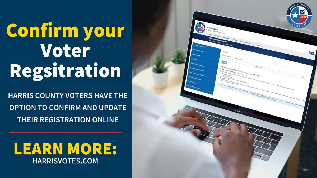 The #VoterRegistration Deadline is quickly approaching for the May 6 Joint Election!
👉 Confirm your registration online at: harrisvotes.com/Voter/Registra…
📅 The last day to register is April 6. 
#YourVoteYourVoice #HarrisVotes
