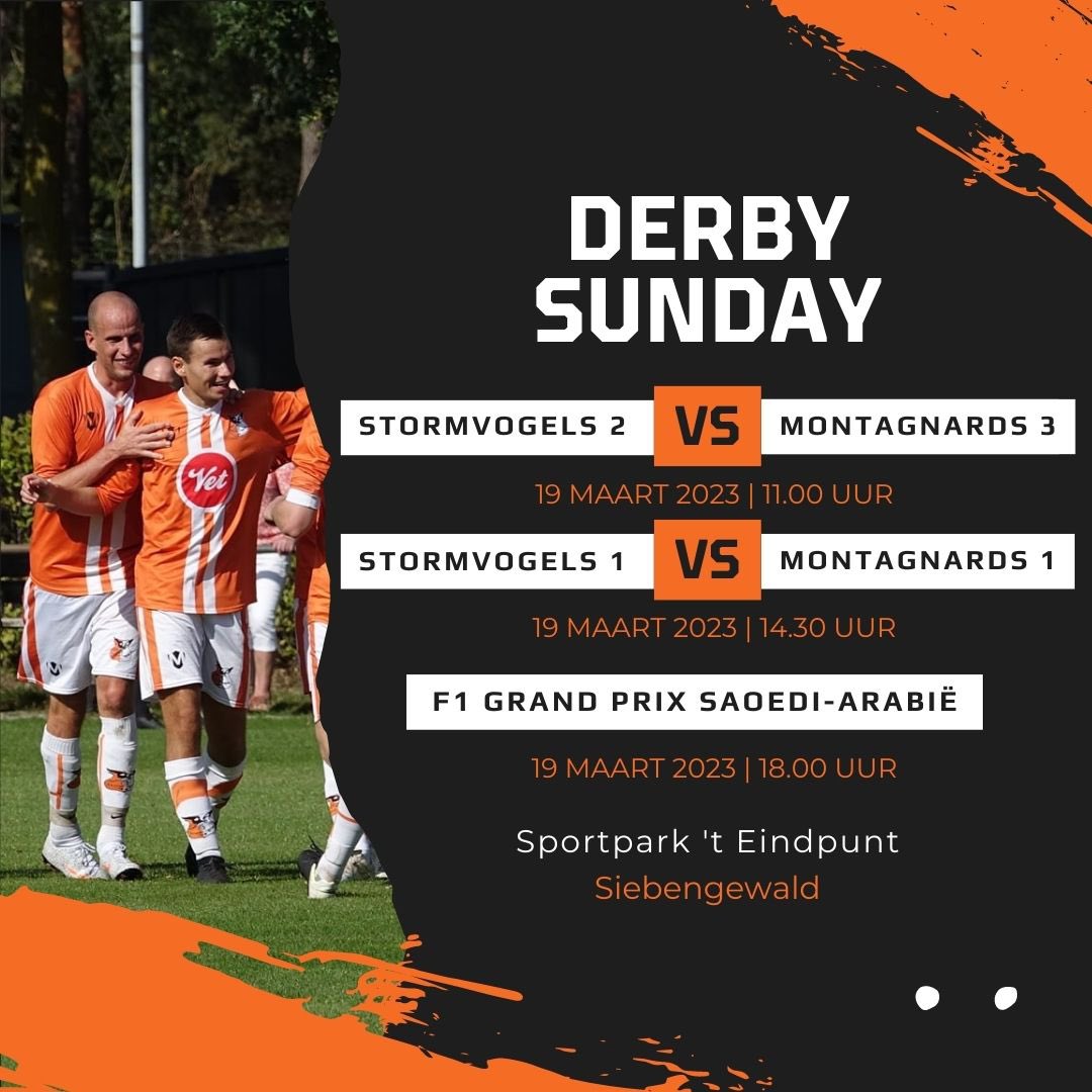 Stormvogels28's tweet photo. Vandaag de laatste officiële Stormvogels - Montagnards derby’s 🟠🟡. Ons tweede elftal verloor vanochtend helaas met 0-2, hopelijk weet Stormvogels 1 de drie punten in eigen huis te houden vanmiddag.⚽️ https://t.co/zkb2Wjrlw7