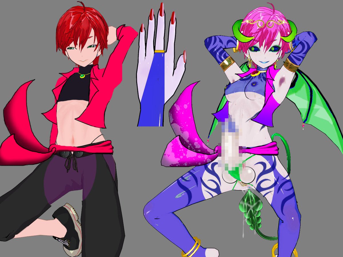 淫魔化すごろくで、キャラクターのデザインをデザイナーさんに伝える時に作ったカス子でのイリーナさんとベリダス(ベルダ)。 