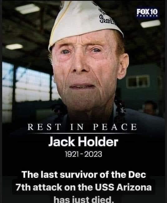 dinardodp's tweet photo. Jack Holder, a Pearl Harbor survivor who went on become a decorated World War II flyer who flew over 100 missions in the Pacific and European theaters, has died in Arizona. 

He was 101.

#JackHolder #PearlHarbor #WWII https://t.co/zEO2QvYLmV