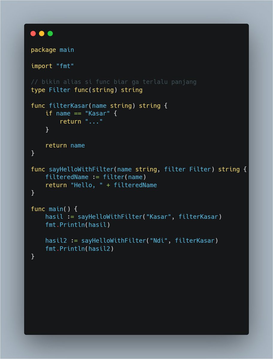 learniNdi's tweet image. function as parameter

#learngo