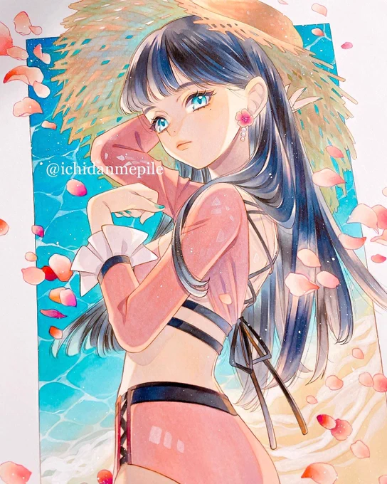 #三億アカウントの中から私を発掘してくださいコピックで女の子を描いています٩( 'ω' )و 