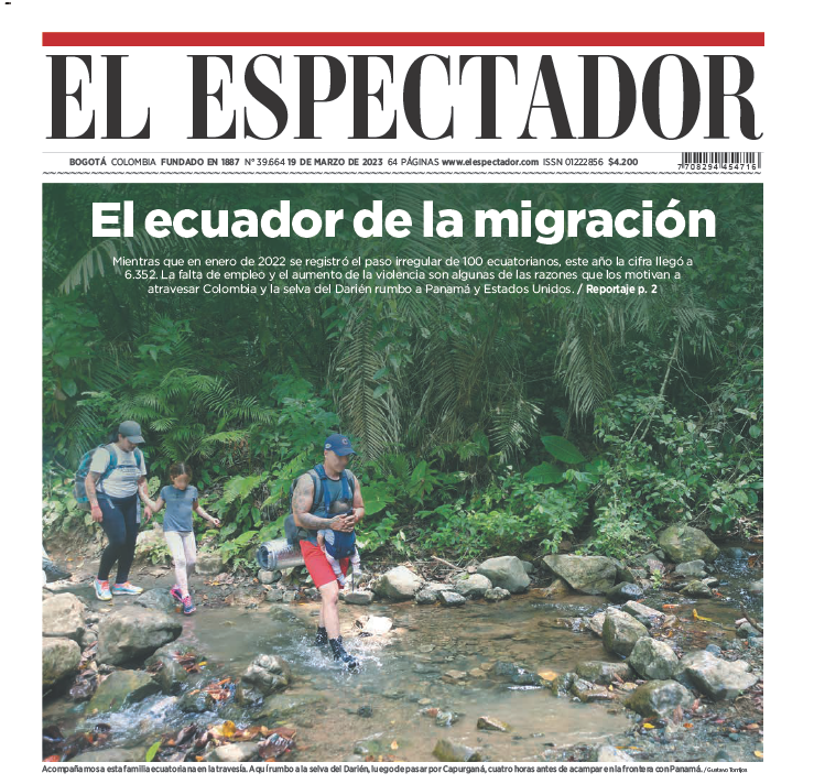elespectador's tweet photo. Nuestra portada de hoy: El ecuador de la migración https://t.co/ZFw9ke3dem